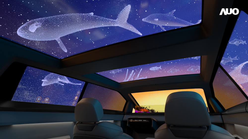 DB视讯以Smart Cockpit 2025展示一系列领先业界的Micro LED Display HMI 解决方案，其中幻境全景天幕(Vitrual Sky Canopy)是全球首度导入大尺寸、透明Micro LED 显示器于天窗的应用，带来无边际的沉浸式体验